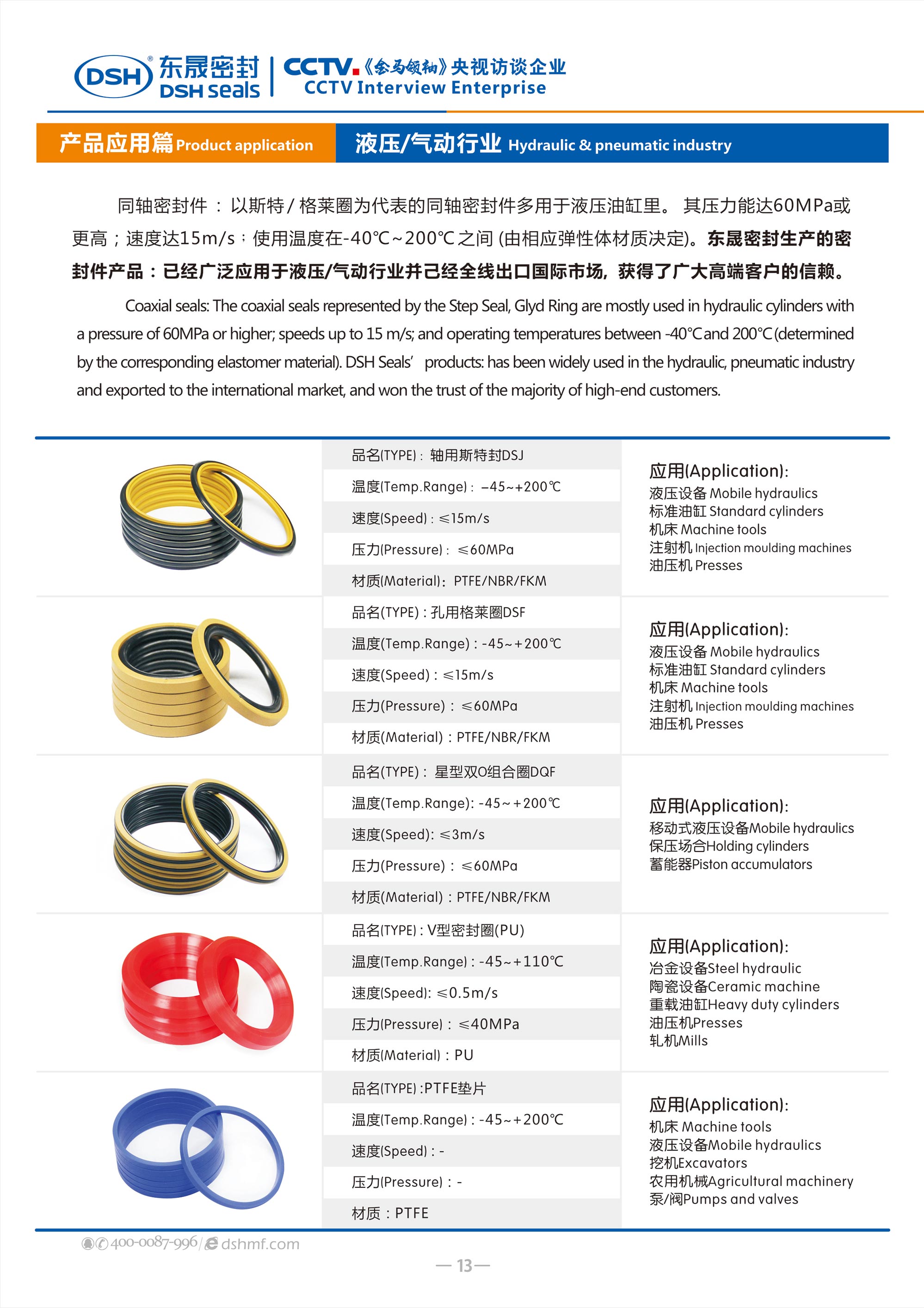 液壓、氣動行業(yè)密封件廠 - 東晟密封生產(chǎn)液壓氣動密封件產(chǎn)品：已經(jīng)廣泛應(yīng)用于液壓、氣動行業(yè)并己經(jīng)全線出口國際市場。