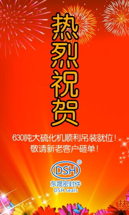 熱烈祝賀：東晟密封件630噸大硫化機(jī)順利吊裝就位！敬請(qǐng)新老客戶砸單！